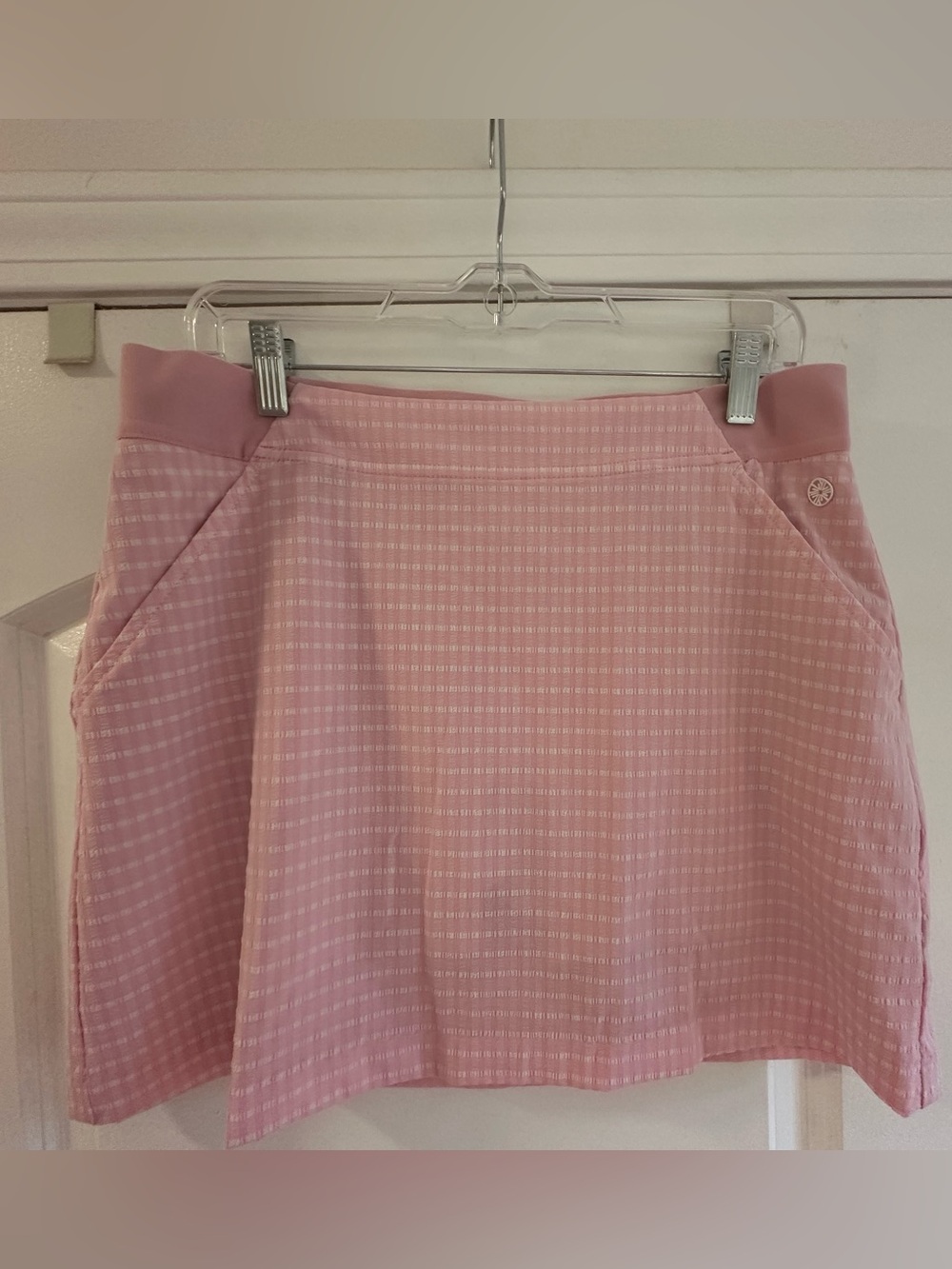 Lilly Pulitzer Aona Skort Conch Shell Pink Performance Gingham